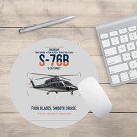 Thumbnail for Sikorsky S-76B design on light gray round mouse pad