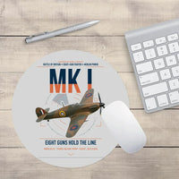 Thumbnail for Hawker Hurricane Mk I design on light gray round mouse pad