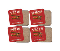 Thumbnail for SPAD XIII design on red 4 pieces set coaster