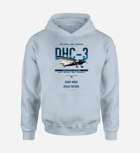 Thumbnail for DHC-3 Otter design on light blue double-side hoodie, single-side print