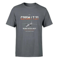 Thumbnail for Airbus C295M T.21 design on gray double-side t-shirt, single-side print