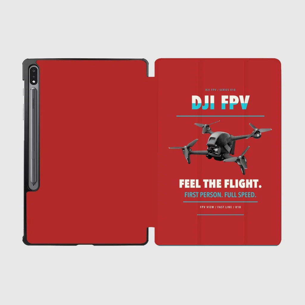DJI FPV design on red samsung tablet tablet case