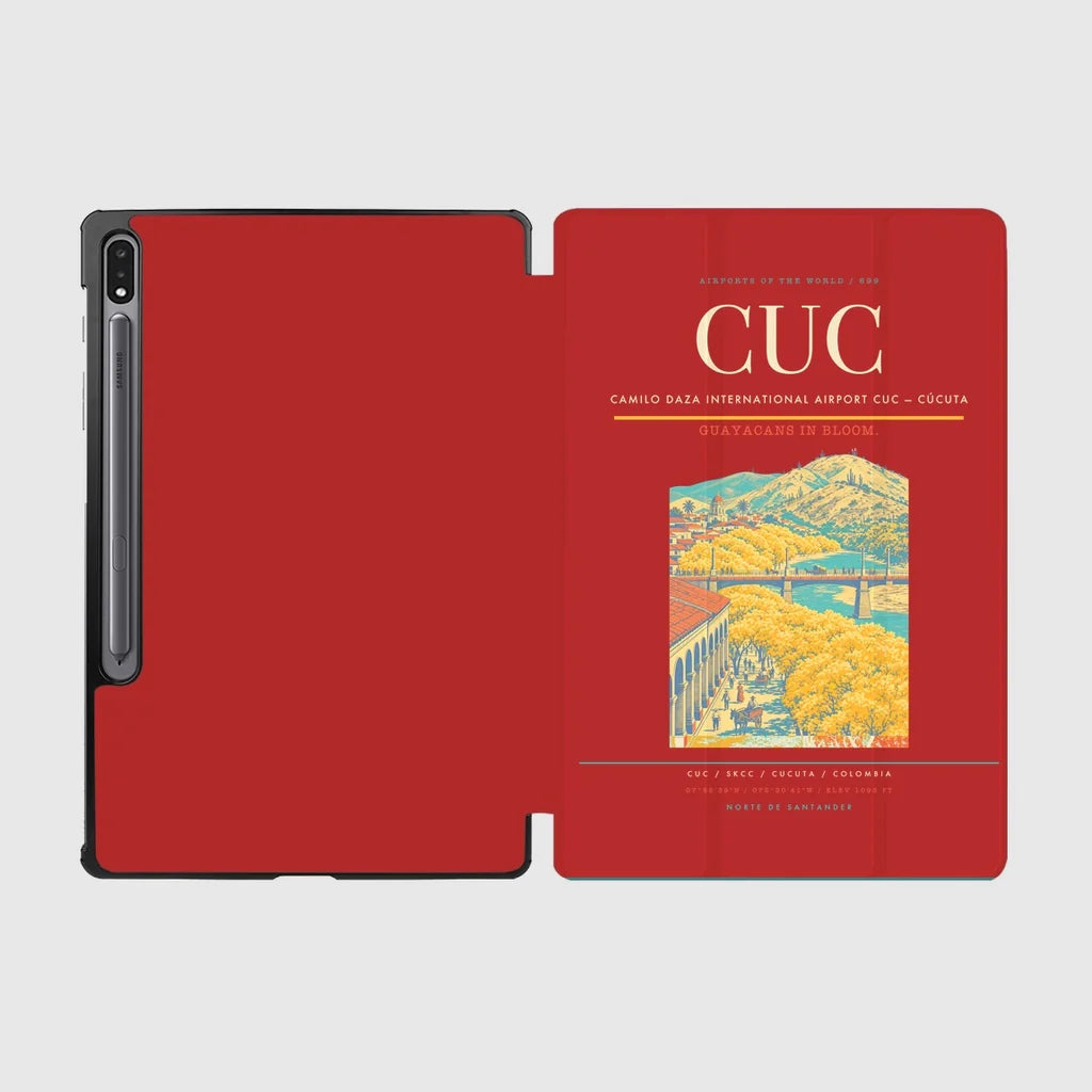 Camilo Daza International Airport (CUC) design on red samsung tablet tablet case