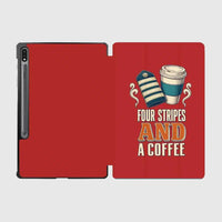 Thumbnail for Four Stripes And A Coffee design on red samsung tablet tablet case