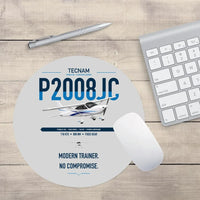 Thumbnail for Tecnam P2008JC NG design on light gray round mouse pad