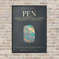 Thumbnail for Penang International Airport PEN - Canvas Framed - Gray