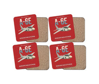 Thumbnail for A-6E Intruder design on red 4 pieces set coaster