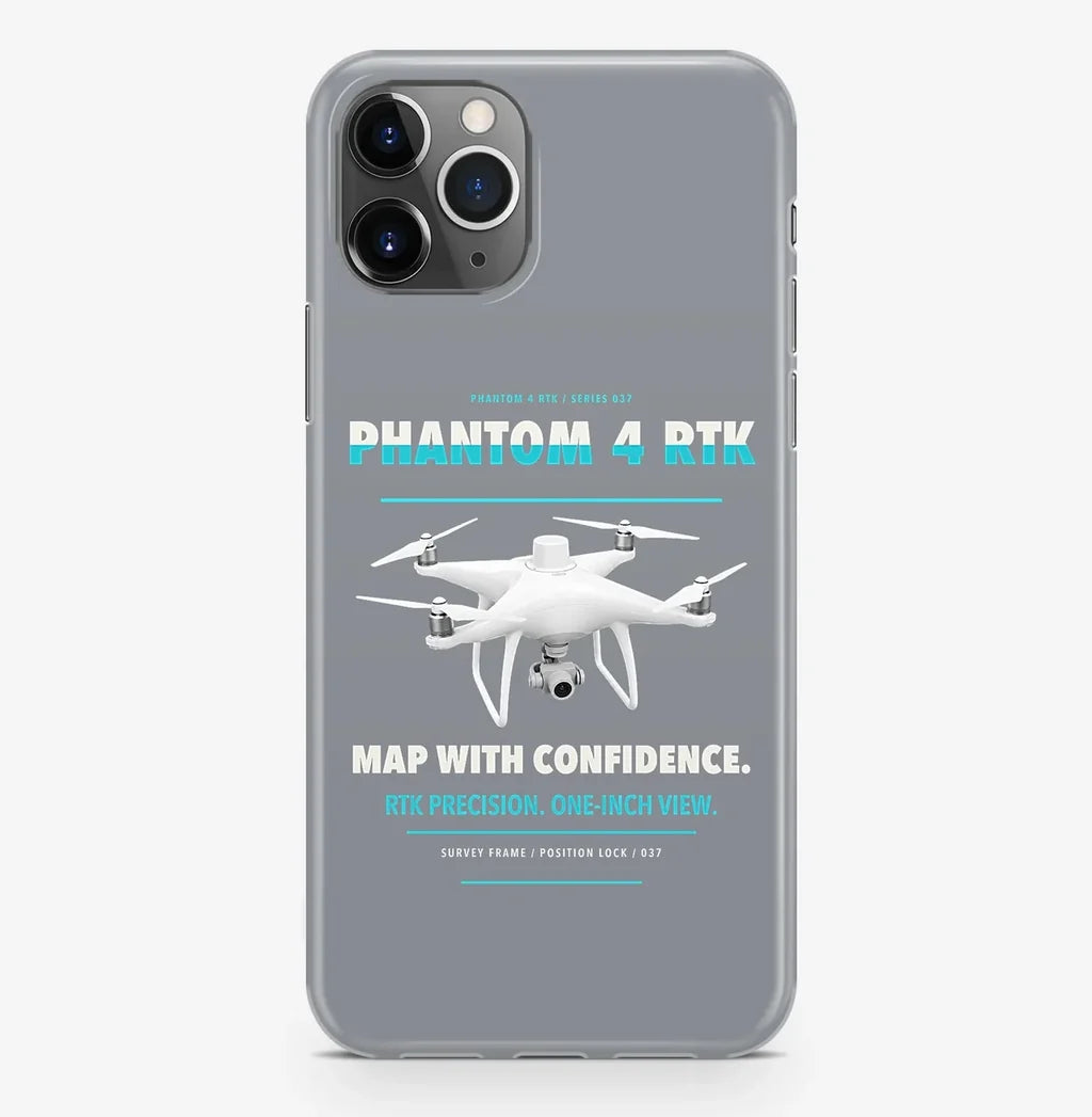 DJI Phantom 4 RTK Case ProMax design on gray iphone case promax