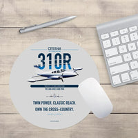 Thumbnail for Cessna 310R design on light gray round mouse pad