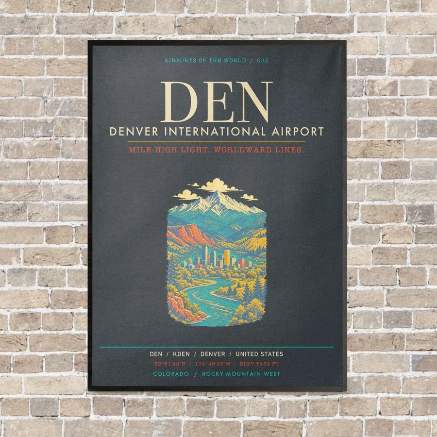 Denver International Airport DEN - Canvas Framed - Gray
