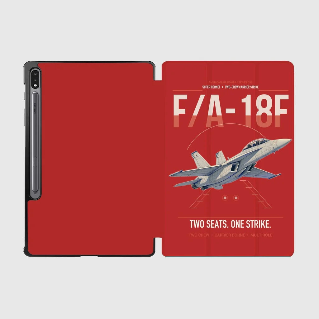 F-A-18F Super Hornet design on red samsung tablet tablet case