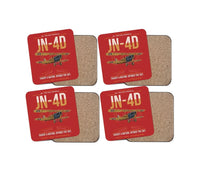 Thumbnail for Curtiss JN-4D Jenny design on red 4 pieces set coaster