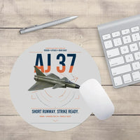Thumbnail for Saab AJ 37 Viggen design on light gray round mouse pad
