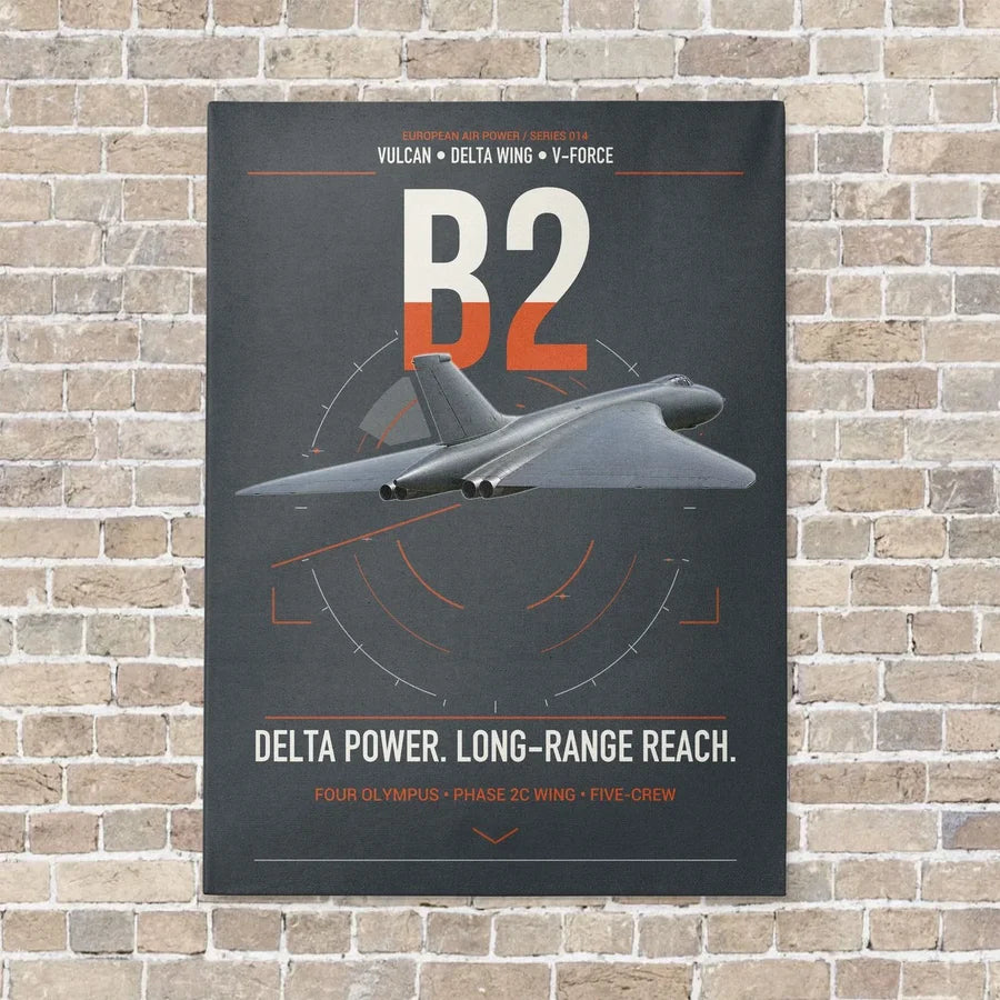 Avro Vulcan B2 vertical canvas print - no frame - gray background