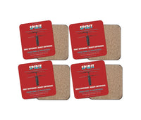 Thumbnail for Ascent AeroSystems Spirit design on red 4 pieces set coaster