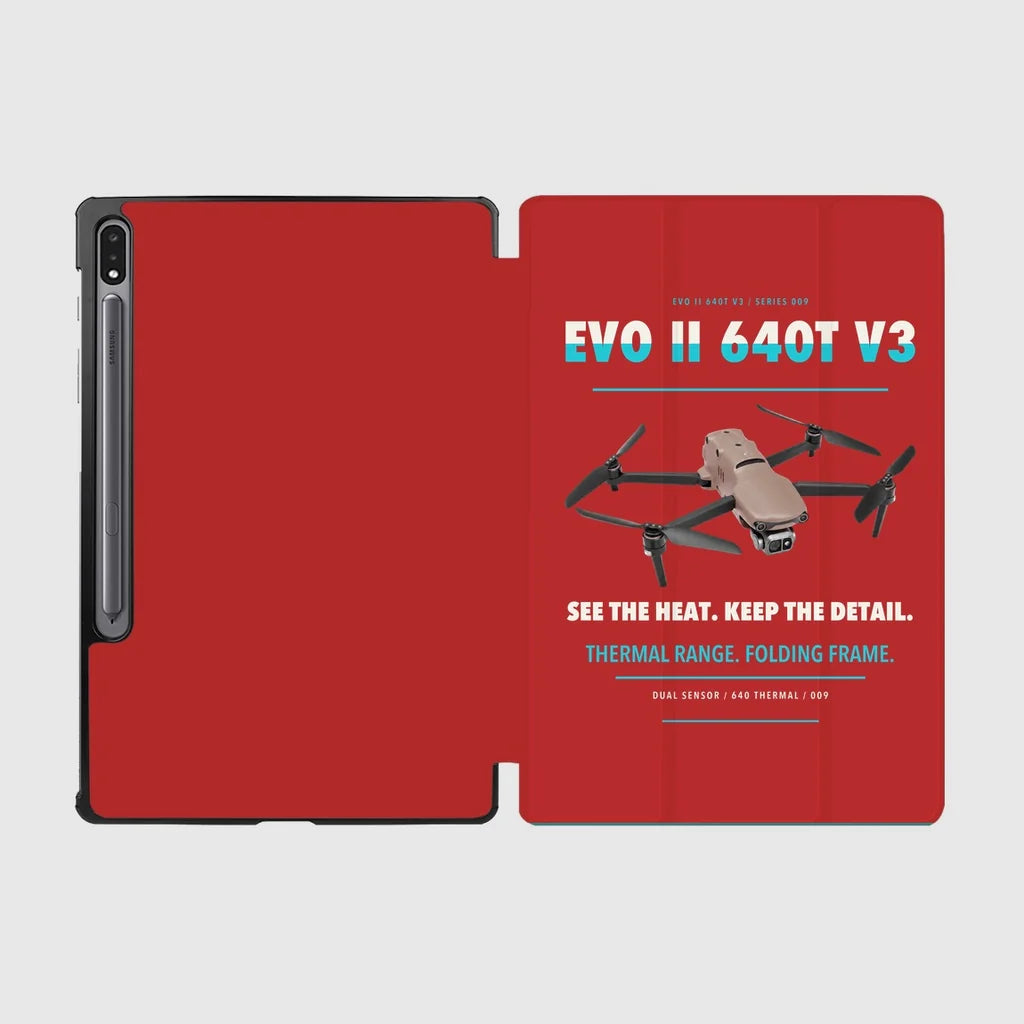 Autel EVO II Dual 640T V3 design on red samsung tablet tablet case
