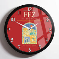 Thumbnail for Fes (FEZ) design on red framed wall clock
