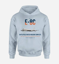 Thumbnail for E-8C Joint STARS design on light blue double-side hoodie, single-side print