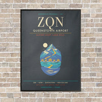 Thumbnail for Queenstown Airport ZQN - Canvas Framed - Gray
