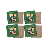 Thumbnail for The Airport Barber - Designed Coasters design on green 4-pieces-set