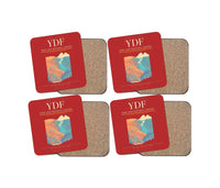 Thumbnail for Deer Lake Regional Airport (YDF) design on red 4 pieces set coaster