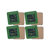 Thumbnail for The Midnight Express - Designed Coasters design on green 4-pieces-set