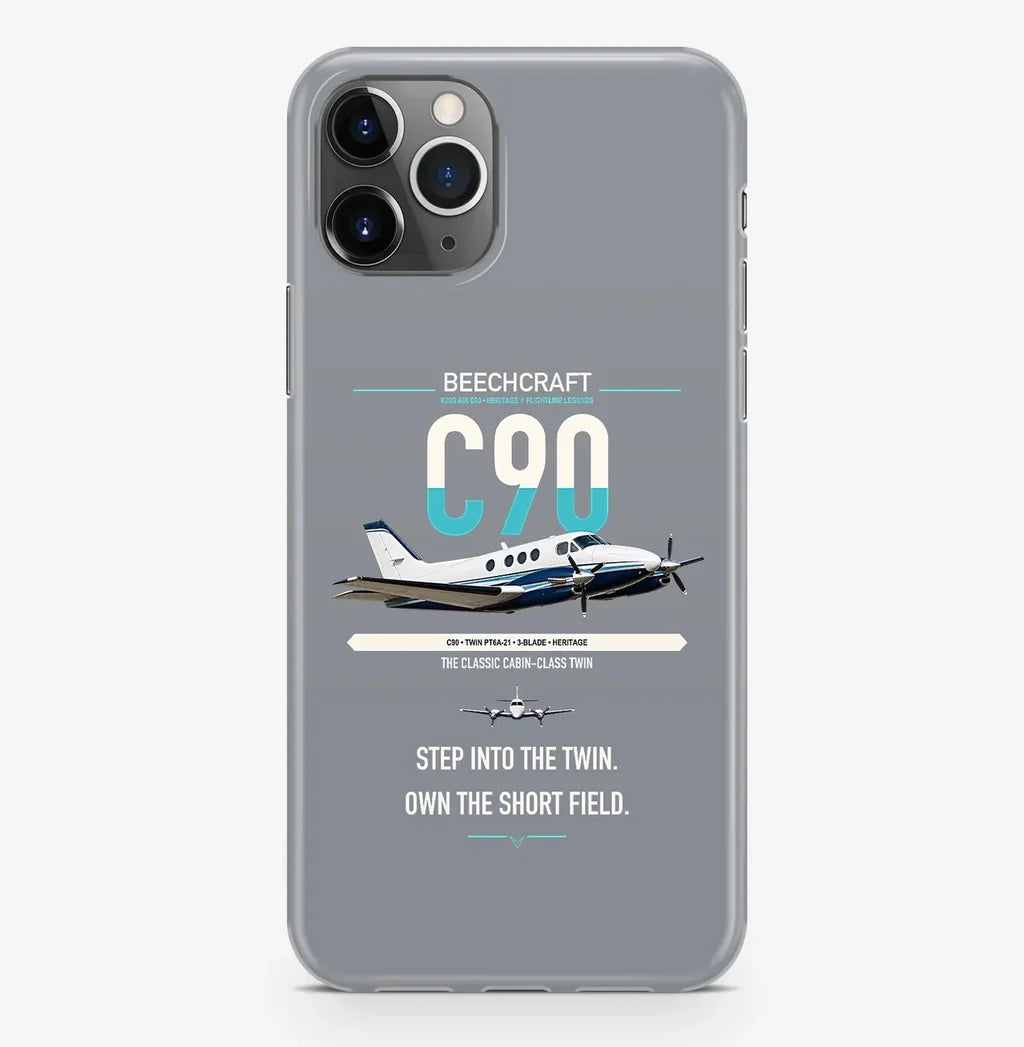 Beechcraft King Air C90 design on gray magsafe iphone case, for iPhone Pro Max