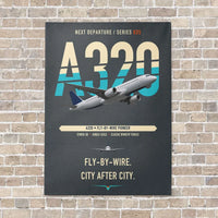 Thumbnail for Airbus A320 vertical canvas print - no frame - gray background