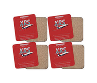 Thumbnail for Bombardier Global Express XRS design on red 4 pieces set coaster