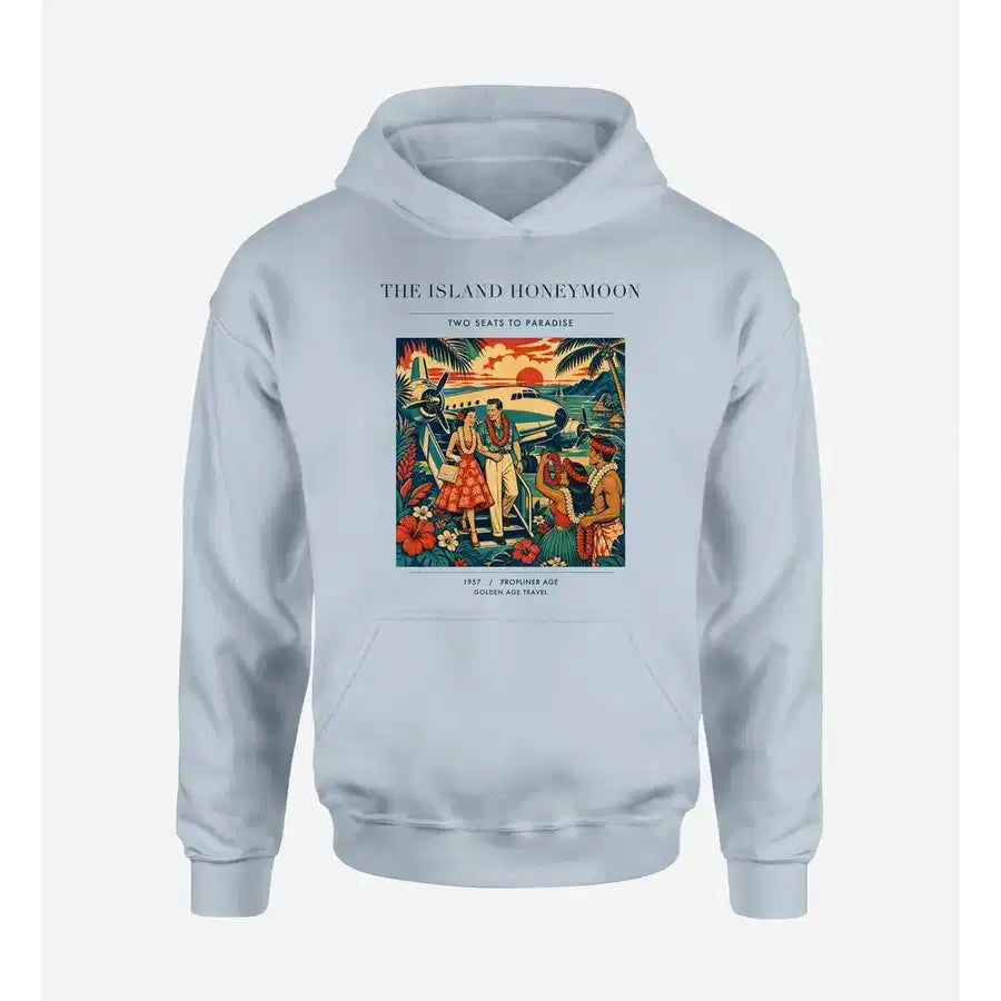 VINTAGE G4104 - The Island Honeymoon - Premium Hoodie design on lightblue premium