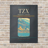 Thumbnail for Trabzon Airport TZX vertical canvas print - no frame - gray background