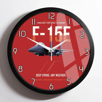 Thumbnail for F-15E Strike Eagle Deep Strike Any Weather design on red framed wall clock