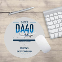 Thumbnail for Diamond DA40 design on light gray round mouse pad