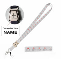 Thumbnail for Aviation Alphabet 3 seat belt lanyard - white with name
