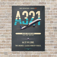 Thumbnail for Airbus A321 vertical canvas print - no frame - gray background