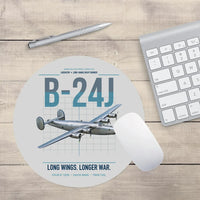 Thumbnail for B-24J Liberator design on light gray round mouse pad