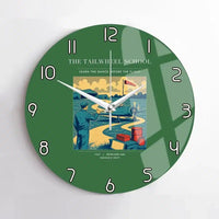 Thumbnail for VINTAGE G4178 - The Tailwheel School - Designed Wall Clocks design on green no-frame