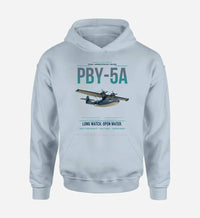 Thumbnail for PBY-5A Catalina design on light blue double-side hoodie, single-side print