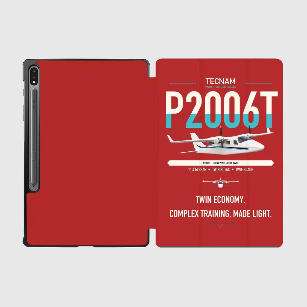 Tecnam P2006T design on red samsung tablet tablet case