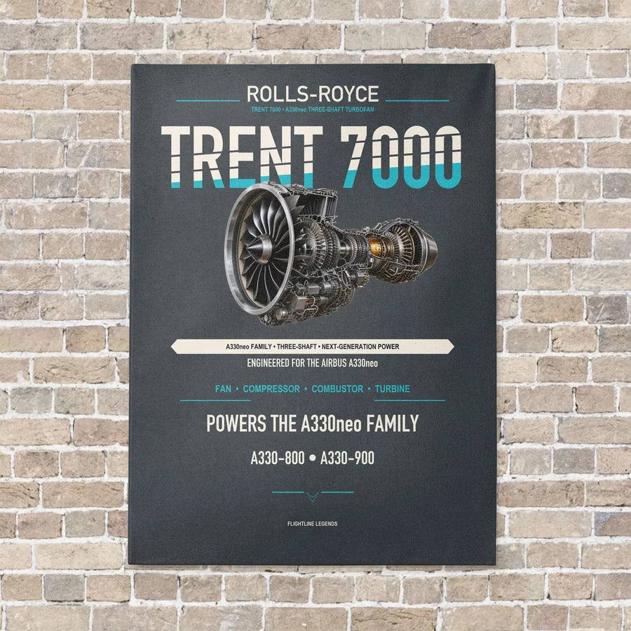 TRENT 7000 vertical canvas print - no frame - gray background