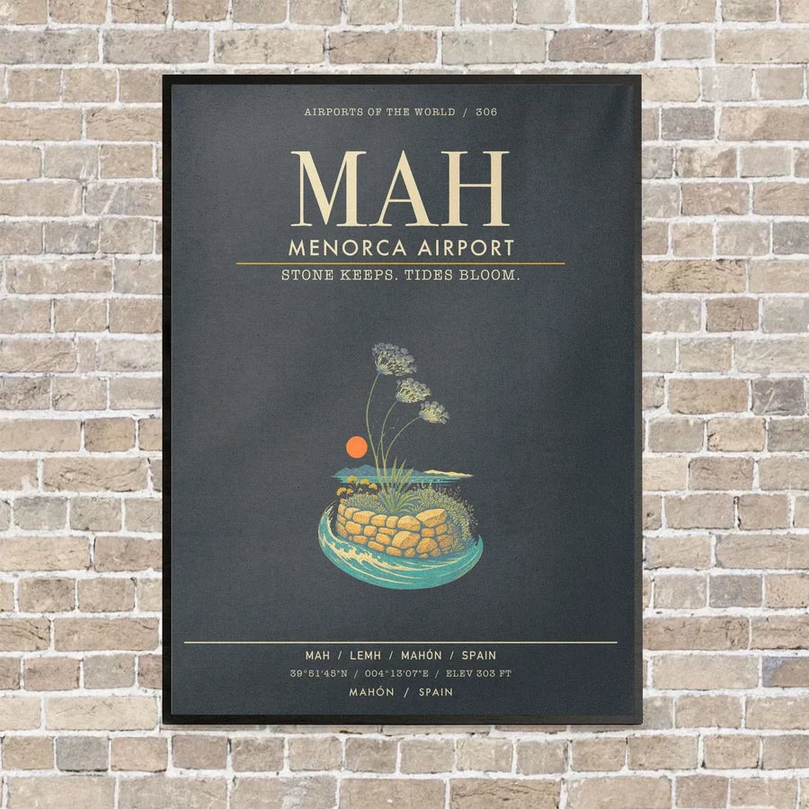 Menorca Airport MAH - Canvas Framed - Gray