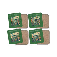 Thumbnail for The Great Air Race - Designed Coasters design on green 4-pieces-set