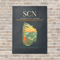 Thumbnail for Saarbrucken Airport SCN vertical canvas print - no frame - gray background