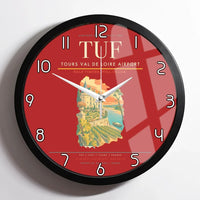 Thumbnail for Tours Val de Loire Airport (TUF) design on red framed wall clock