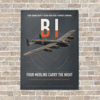 Thumbnail for Avro Lancaster B I vertical canvas print - no frame - gray background