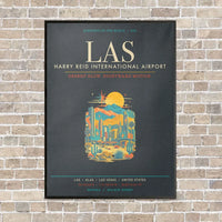 Thumbnail for Harry Reid International Airport Las Vegas LAS - Canvas Framed - Gray