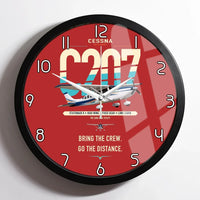 Thumbnail for Cessna T207A Stationair 8 design on red framed wall clock