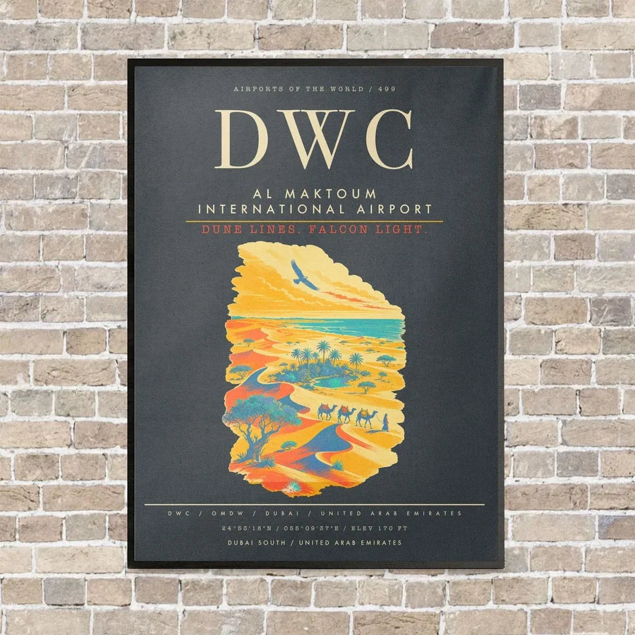 Al Maktoum International Airport DWC - Canvas Framed - Gray