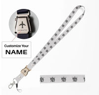 Thumbnail for Boeing 707 & Plane seat belt lanyard - white with name