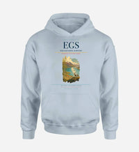 Thumbnail for Egilsstaðir Airport (EGS) design on light blue hoodie single-side print